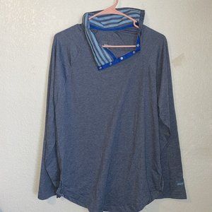 Jason Wu for Eva Air Gray Long Sleeve Lounge Wear Top Size Med Unisex Soft Shirt